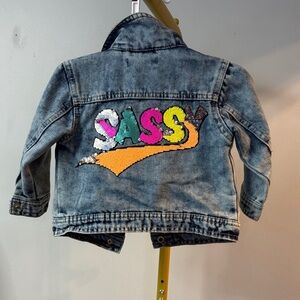 Gurls Denim Jacket with Colorful sequins Sassy Design EYC 18 months